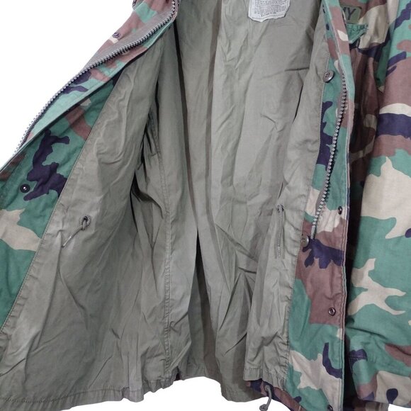 Vtg Alpha Industries US Army Camouflage Cold Weather Field Coat Men Size L LONG - Picture 5 of 10